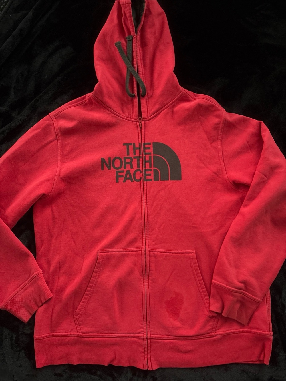 The North Face XL Red & Grey Half Dome Graphic Full Zip Hoodie Sweatshirt